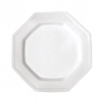 Kit 25 Pratos Plásticos Oitavados Brancos Duros