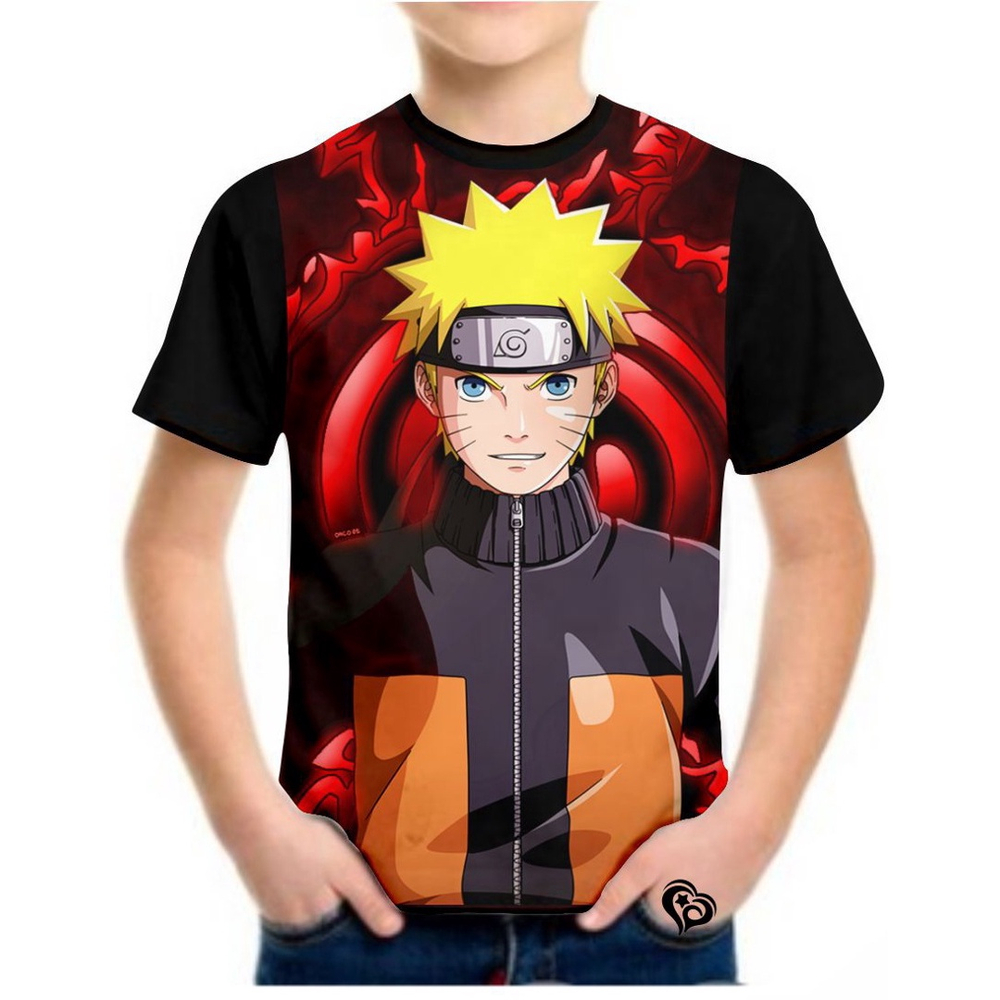 Naruto Uzumaki Animation Anime T-shirt infantil, roupas masculinas