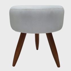 Puff Banqueta Redondo Para Sala Quarto Penteadeira Suede Branco Pés Natural é boa?