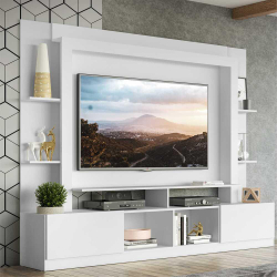 Rack Estante c/ Painel TV 65 e 2 portas Oslo Multimóveis Branco Menor preço em Rack Estante c/ Painel TV 65 e 2 portas Oslo Multimóveis Branco