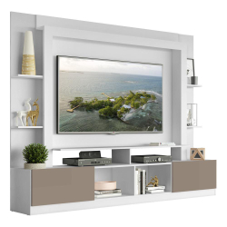 Rack Estante c/ Painel TV 65 e 2 portas Oslo Multimóveis Branco/Lacca Fumê é boa?