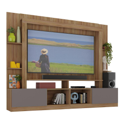 Rack Estante c/ Painel TV 65 e 2 portas Oslo Multimóveis Madeirado/Lacca Fumê é boa?