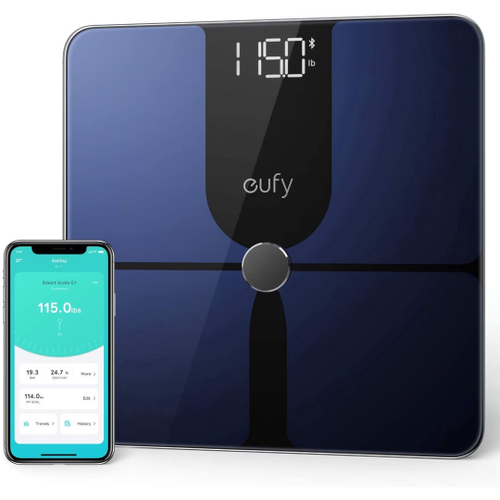 Eufy Por Anker Smart Scale P1 Com Bluetooth Escala De Gordura Corporal Balanca De Banheiro Digital Sem Fio 14 Medidas Peso Gordura Corporal Imc Analise De Composicao Corporal Fitness Preto Branco Lbs Kg Em Promocao