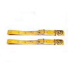 Par Loros Couro Amarelo Fivela Aço Inox Para Cavalo Crioulo