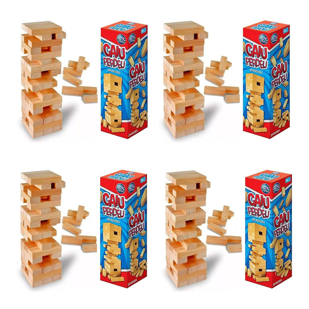 Jogo Construção Blocos de Montar + Torre Caiu Perdeu Jenga em Promoção na  Americanas