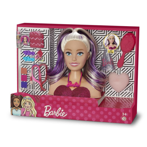 Boneca Barbie Busto P/pentear + Kit Salão De Beleza -c/vídeo