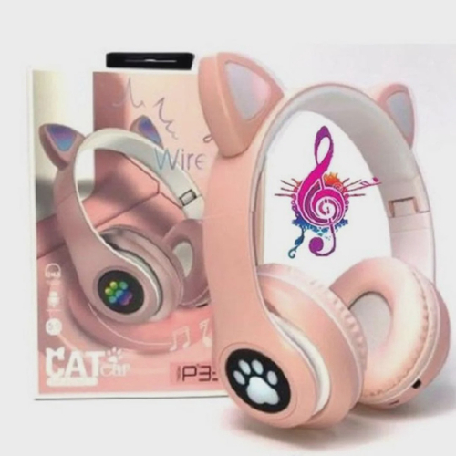 Fone Orelha de Gato Headphone Bluetooth Sem fio Led Tiara Rosa Cód. 1828 -  Xtrad - Headphone com Fio - Magazine Luiza