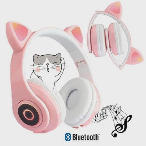 Fone De Ouvido Bluetooth Led Orelha Gato Led Headphone – Kartom