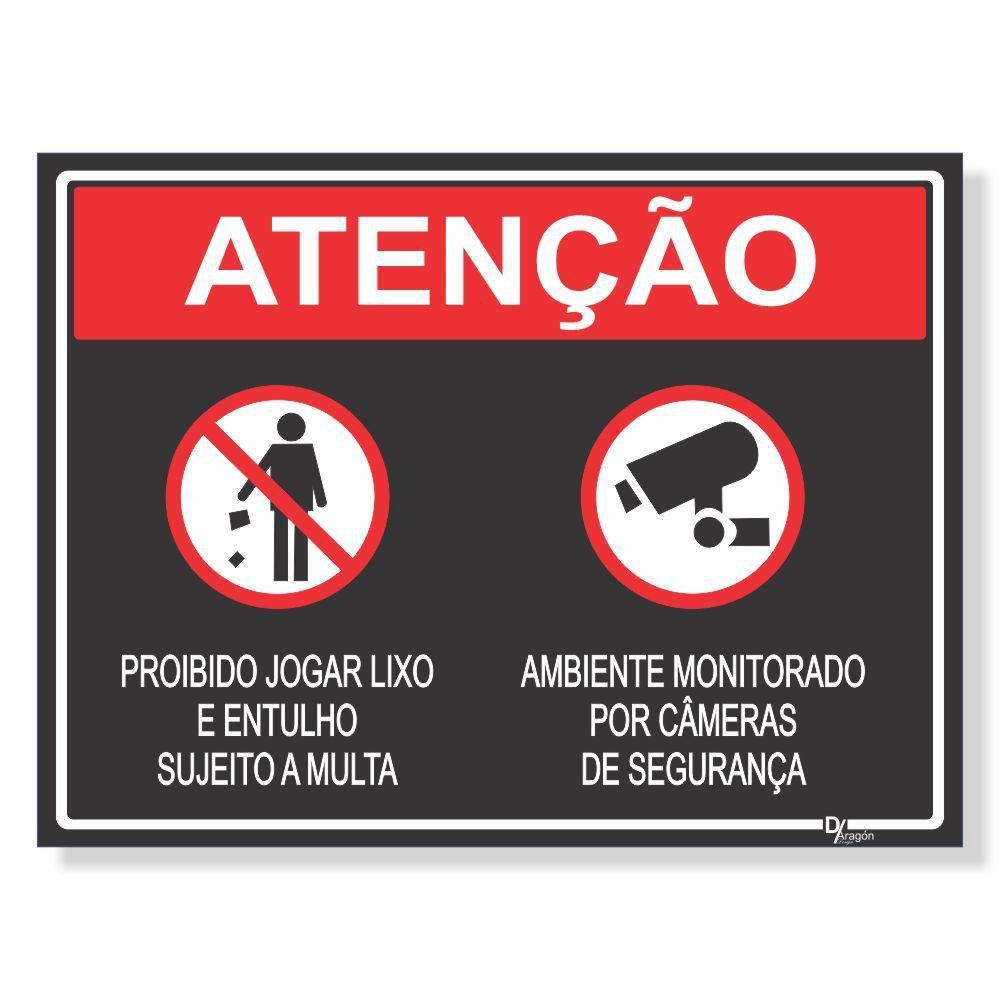 Placa Meio Ambiente - Não jogue lixo no chão , (Ref. MA-14004)