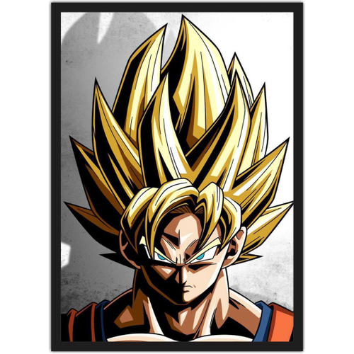 Quadro Decorativo Dragon Ball Goku Desenho Com Moldura G14