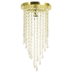 Lustre Pendente Plafon Redondo Cristal Crilik Pl7301 Dourado Menor preço em Lustre Pendente Plafon Redondo Cristal Crilik Pl7301 Dourado