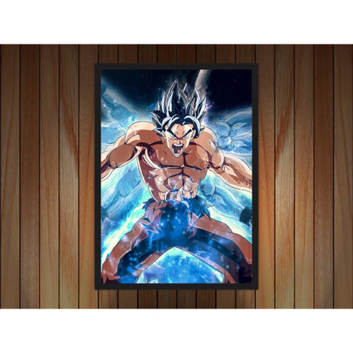 Quadro Decorativo Dragon Ball Goku Desenho Anime Com Moldura