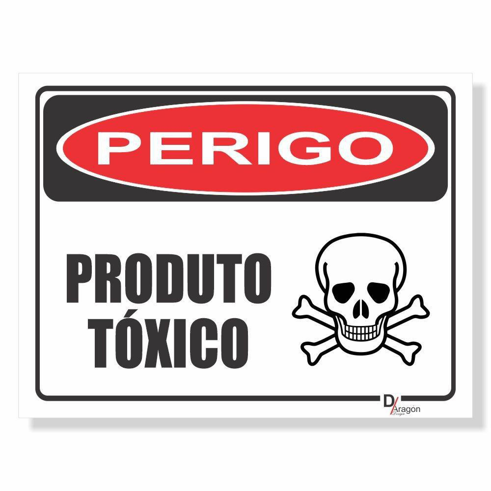 Placa de perigo produto tóxico - Trik