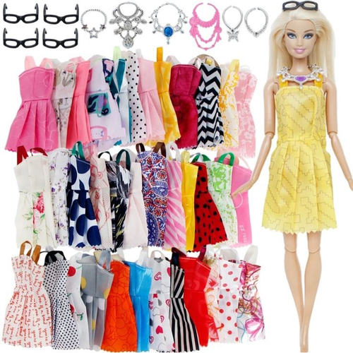 Kit Com 5 Vestidos De Princesa Para Boneca Barbie