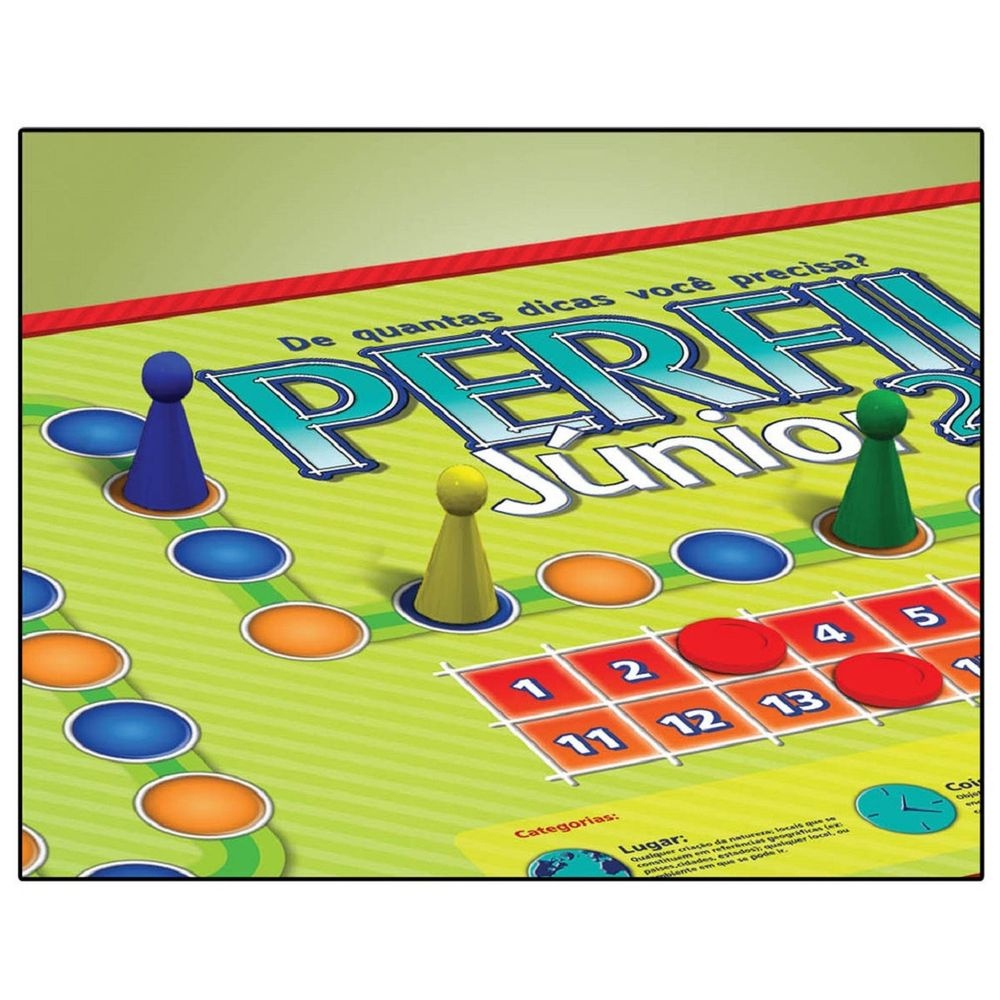 Jogo De Tabuleiro Infantil Perfil Junior Com Fichas E Peoes