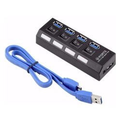 Hub Usb 4 Portas USB 3.0 Com Switch E Led Indicador Suporta 1TB Menor preço em Hub Usb 4 Portas USB 3.0 Com Switch E Led Indicador Suporta 1TB