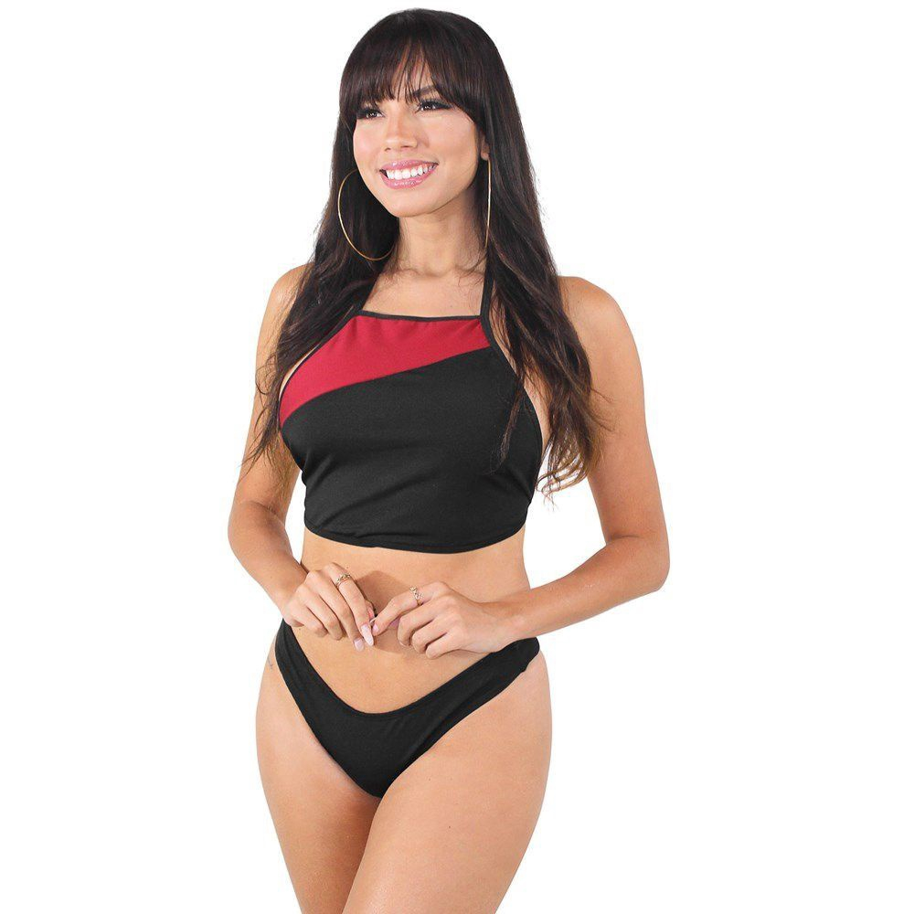 Biquíni top hot sale cropped preto