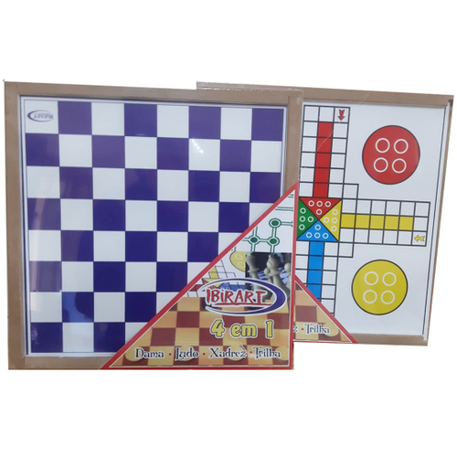 JOGO 4 EM 1 XADREZ DAMA TRILHA LUDO