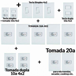 Kit 15 pçs - kit tomadas E interruptores casa completa - tramontina liz - TLXKIT15PÇLIZ Menor preço em Kit 15 pçs - kit tomadas E interruptores casa completa - tramontina liz - TLXKIT15PÇLIZ