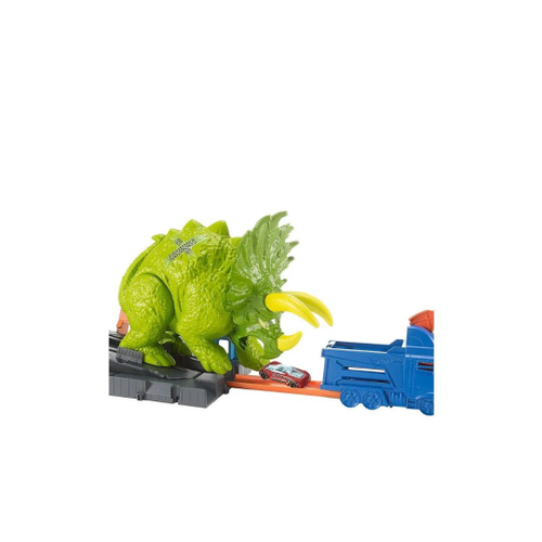 Pista Hot Wheels City Track Ataque De Triceratops Dinossauro no