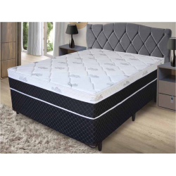 Conjunto Box Casal Umaflex Molas Ensacadas Veneza 138x66cm - Preto e Branco Menor preço em Conjunto Box Casal Umaflex Molas Ensacadas Veneza 138x66cm - Preto e Branco