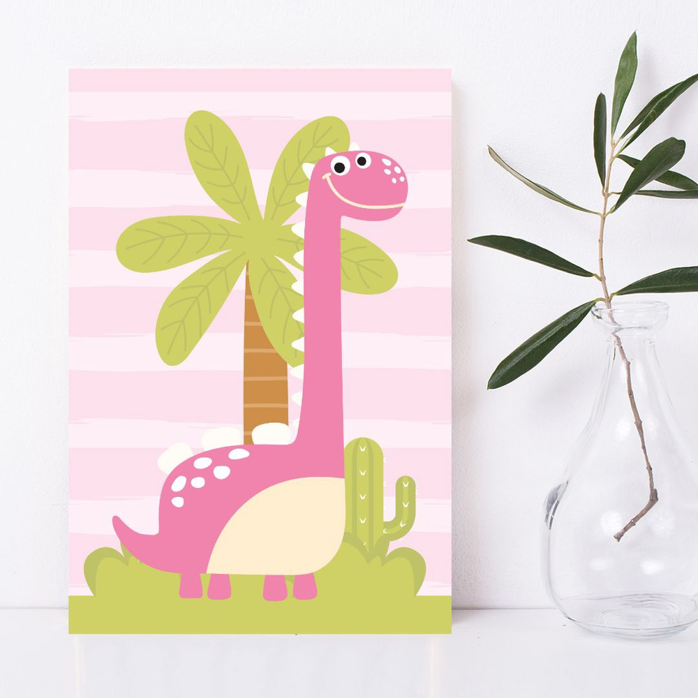 Kit Placa Decorativa MDF Infantil Dinossauro Baby 4un