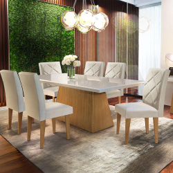 Conjunto Sala De Jantar Luna Com Mesa 180x90cm E 6 Cadeiras Berlim Cor Imbuia Rufato Móveis Menor preço em Conjunto Sala De Jantar Luna Com Mesa 180x90cm E 6 Cadeiras Berlim Cor Imbuia Rufato Móveis