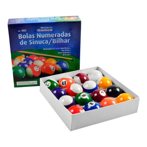 Jogo Bilhar Sinuca Bolas Numeradas Faixadas Completo 52Mm em Promoção na  Americanas