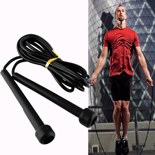 Corda de Pular Muvin Basics em PVC Tamanho Ajustável - Saltos Velocidade  Exercícios Treino Funcional - Preto