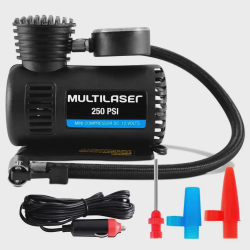 Mini Compressor de Ar Multilaser AU601 12V Manometro 3 Bicos Automotivo Portátil Menor preço em Mini Compressor de Ar Multilaser AU601 12V Manometro 3 Bicos Automotivo Portátil