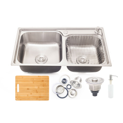 Cuba Pia Dupla Gourmet Luxo Prizi Aço Inox 304 43x78cm Kit Completo - MD7843B é boa?