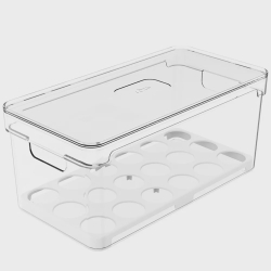 Menor preço em Organizador de Ovos Clear Fresh 30x15x13cm com Tampa OF150 ou. Capacidade para 36 ovos.