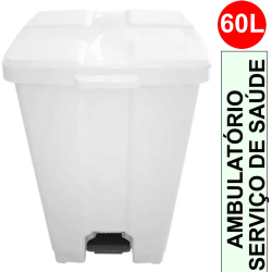 Lixeira Plástica Quadrada com Pedal Cor Branca 60 Litros jsn Menor preço em Lixeira Plástica Quadrada com Pedal Cor Branca 60 Litros jsn