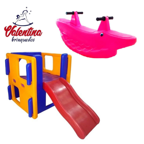 Escorrega Play Junior Infantil Baby Parque Divertido-Casinha Para Crianças  até 4 Anos + Pula pula Pequeno 1,40M Cama elástica Premium em Promoção na  Americanas