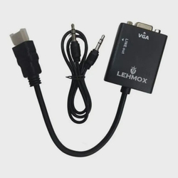 Adaptador Cabo Conversor Hdmi Para Vga Femea c/ Audio Ley-01 Lehmox Menor preço em Adaptador Cabo Conversor Hdmi Para Vga Femea c/ Audio Ley-01 Lehmox