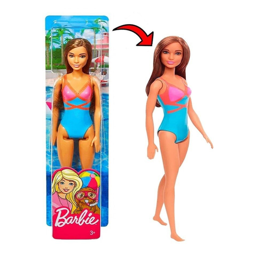 Boneca Barbie Morena Dia de Surf c/ Pet e Acessórios de Praia - Mattel