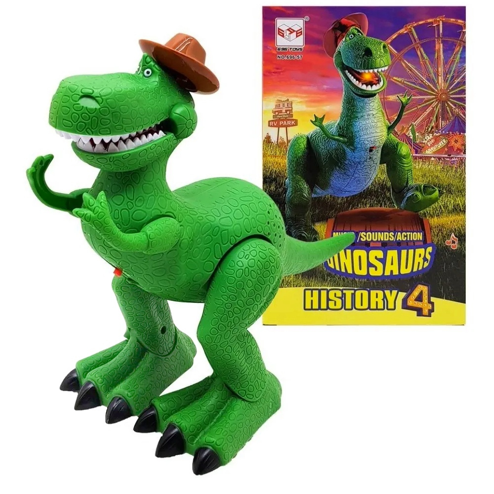 Dino Rex Toy de Brinquedo Anda Música Luz History 4 em Promoção na  Americanas