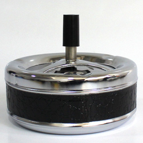 Menor preço em Cinzeiro de mesa metal Anticheiro redondo preto 10x9cm