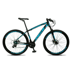 Bicicleta mtb Aro 29 Quadro 21 Alumínio 21 Marchas Freio Mecânico Vega Preto/Azul - Spaceline Menor preço em Bicicleta mtb Aro 29 Quadro 21 Alumínio 21 Marchas Freio Mecânico Vega Preto/Azul - Spaceline
