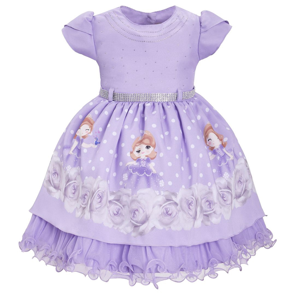 Vestido infantil princesa sofia tema aniversario 1 ao no Shoptime