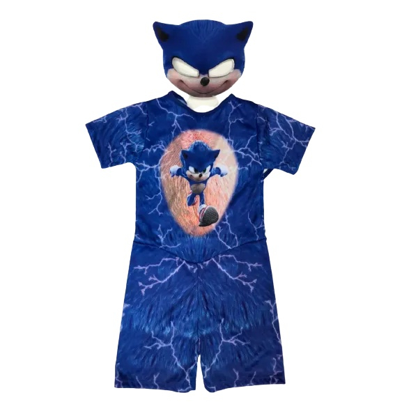 Fantasia Sonic Azul Infantil Cosplay Halloween Dry no Shoptime