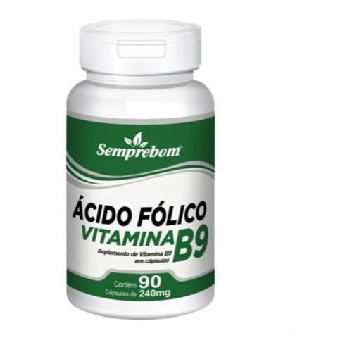 Vitamina B9 Ácido Fólico 90 Cápsulas 240mg Semprebom | Submarino