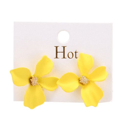 Colorful Flower Spray Paint Earrings Temperament Female Fashion Wild Earrings Nas Americanas
