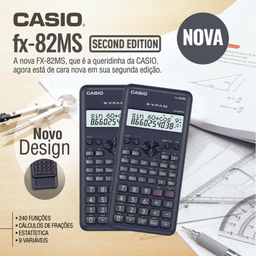 Calculadora Científica 240 Funções FX-82MS-2-S4-DH CASIO