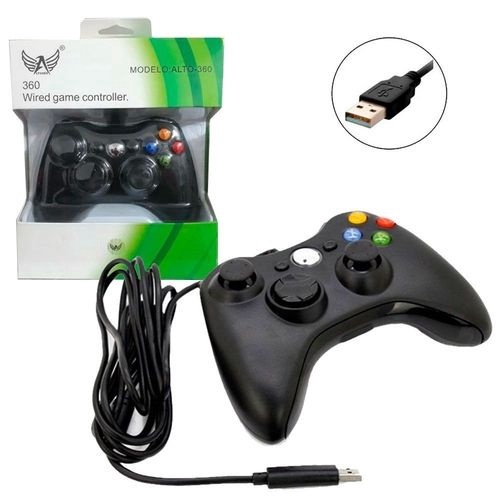 Controle Xbox 360 Pc Joystick Com Fio 2 metros em Promoção na Americanas