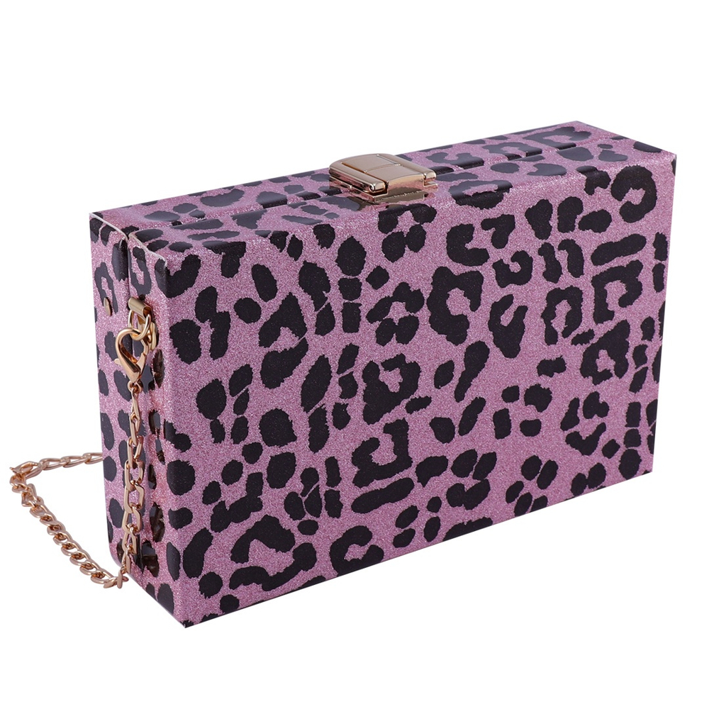 pink leopard fur bolsa