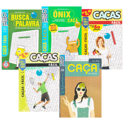 Passatempos Coquetel Nível Fácil + 560 Jogos de Caça Palavras Kit 7 Volumes  em Promoção na Americanas