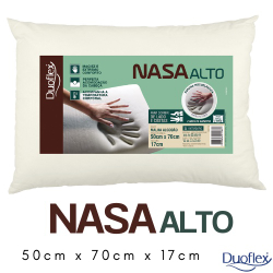 Menor preço em Travesseiro Nasa Alto 50x70x17cm Capa em Malha 100% Algodão - Duoflex