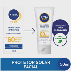 Nivea Sun Protetor Solar Facial Toque Seco Antissinais FPS60 50ml é boa?