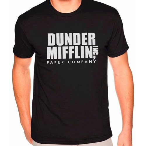 Camiseta Manga Curta Malha Dunder Mifflin Preto